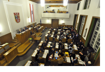Der BVV-Saal im Rathaus von oben Der BVV-Saal im Rathaus von oben